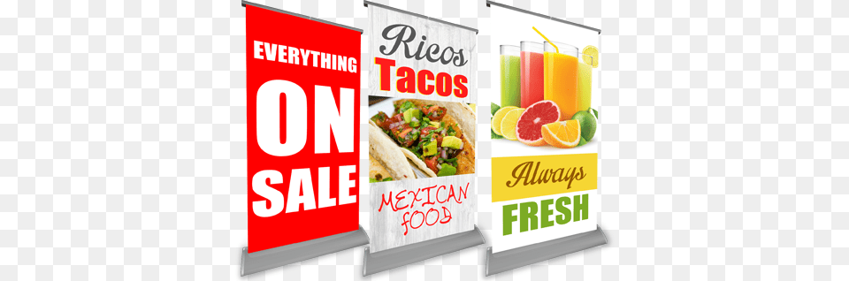 Retractable Banners Transparent Roller Up Food Banner, Advertisement, Poster, Sandwich, Lunch Png