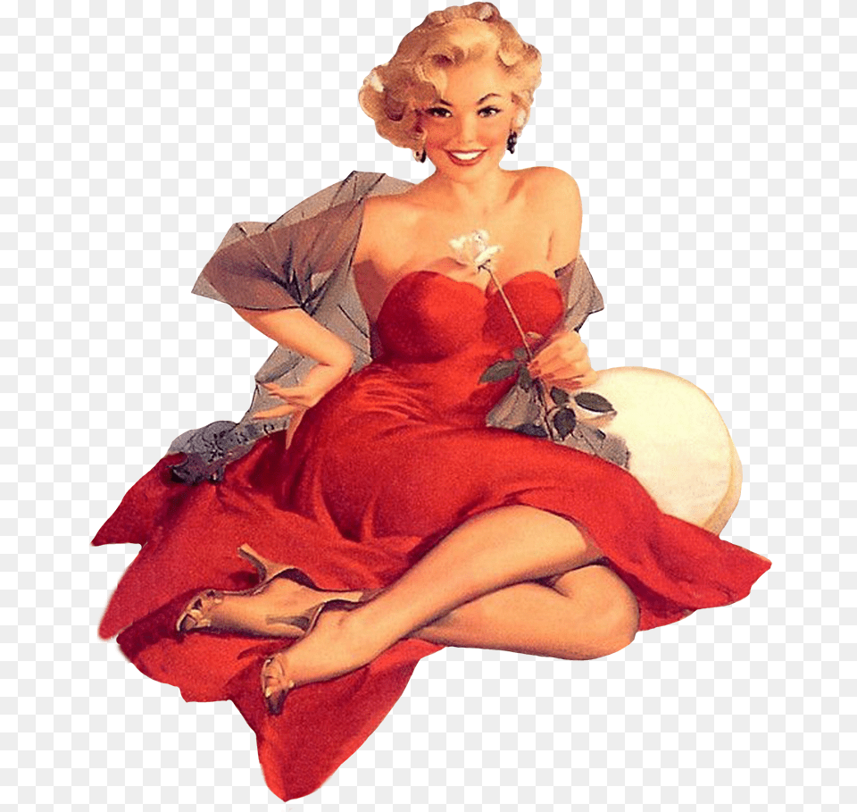 Retro And Vintage Clip Art Pin Up Vintage, Clothing, Dress, Adult, Person Png Image