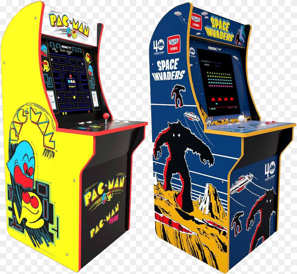 Retro Arcade Machine File Arcade 1 Up Space Invaders, Arcade Game Machine, Game, Person, Animal Free Png