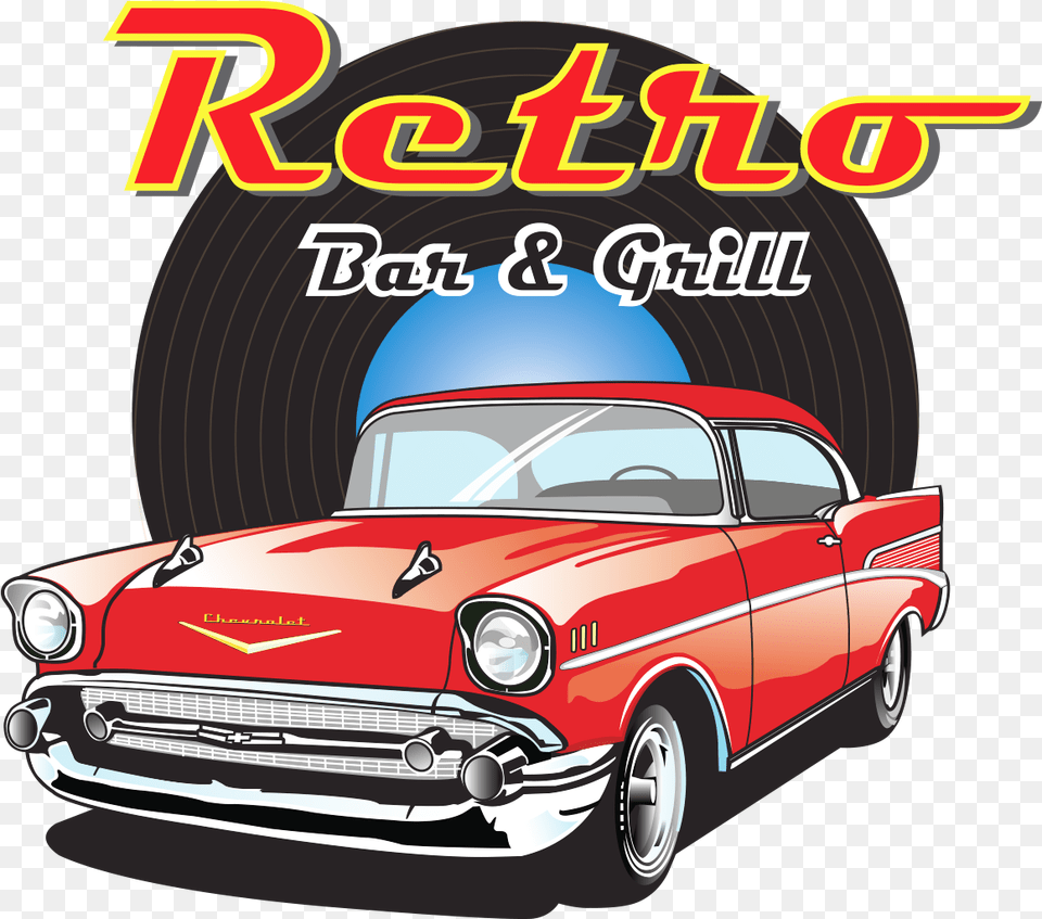 Retro Bar Grill Logo Final 1600 Retro Grill, Advertisement, Poster, Car, Transportation Free Png Download