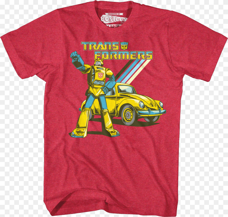 Retro Bumblebee Transformers T Shirt Acdc Hard Rock Band Music Group, T-shirt, Clothing, Adult, Person Png Image