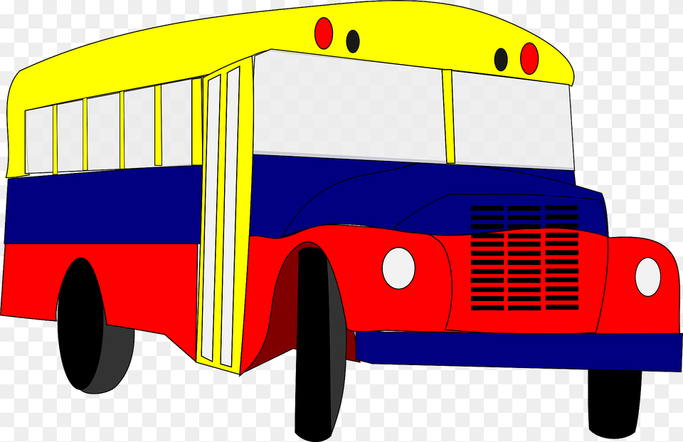 Retro Bus Clipart, Transportation, Vehicle, School Bus Free Transparent Png