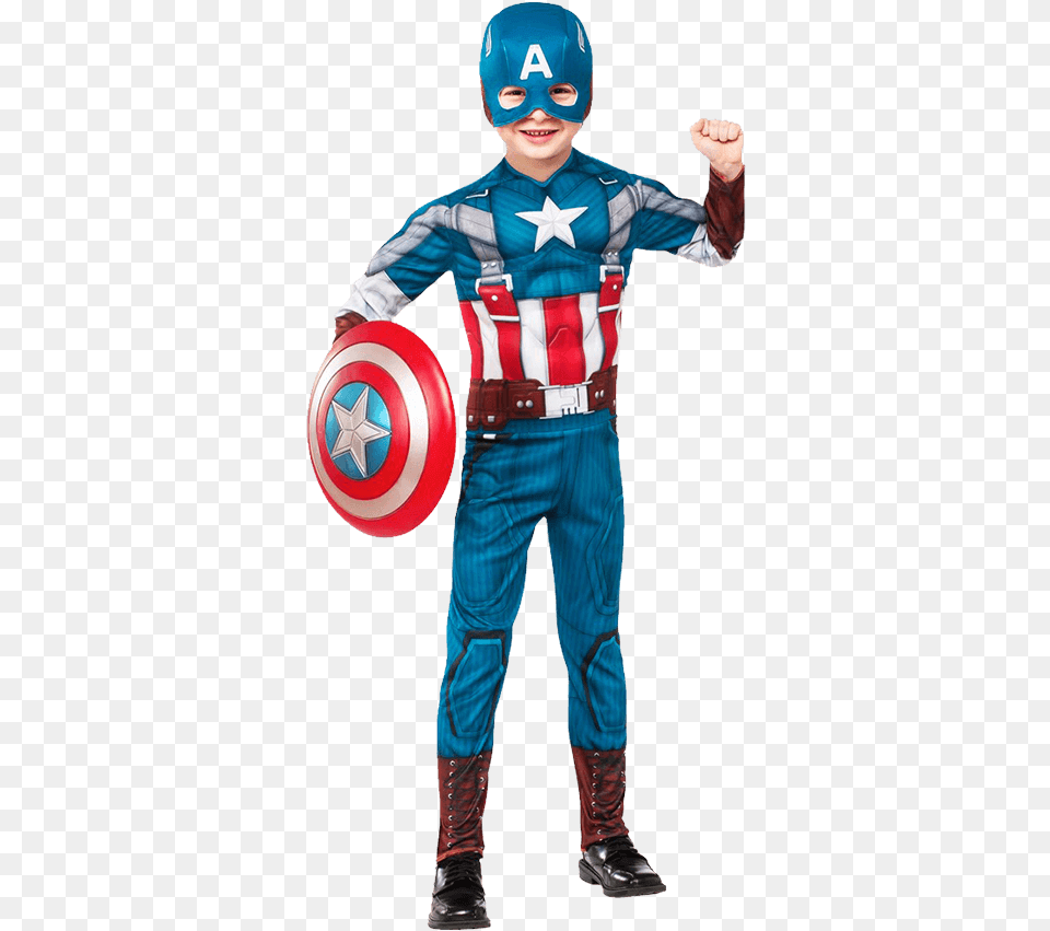 Retro Captain America Kids Muscle Costume Costume Captain America Enfant, Boy, Child, Clothing, Male Png Image
