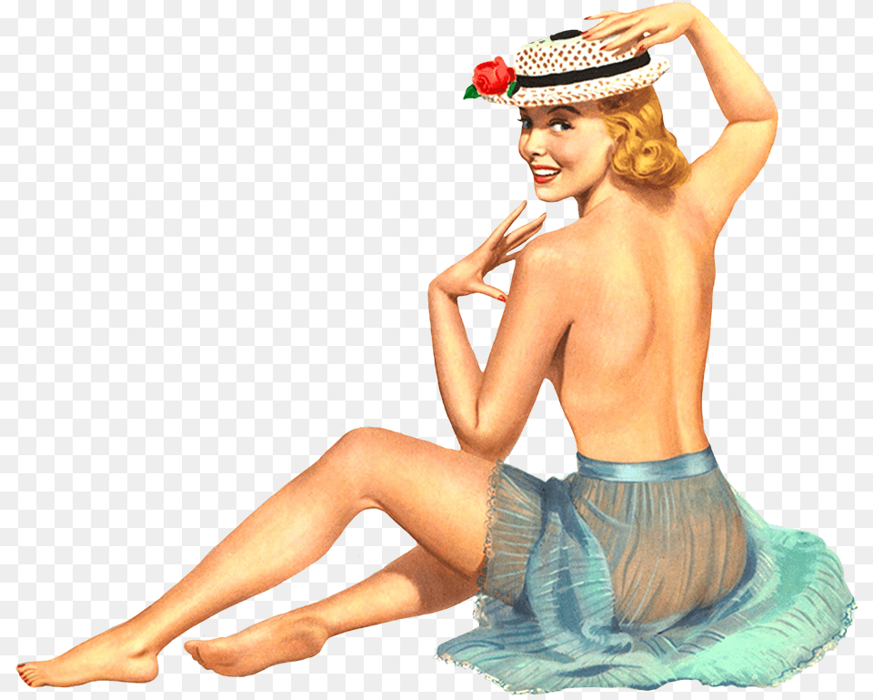 Retro Clip Art Of Women In Neglige Pin Up Model, Person, Leisure Activities, Dancing, Adult Free Transparent Png