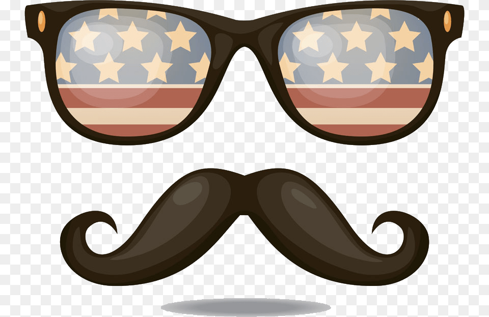 Retro Cliparts Estados Unidos Bandera En Gafas, Face, Head, Mustache, Person Png Image