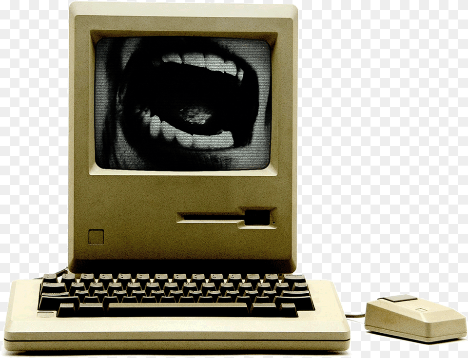 Retro Computer With Screaming Mouth On Screen Macintosh, Hardware, Computer Hardware, Computer Keyboard, Electronics Free Png Download