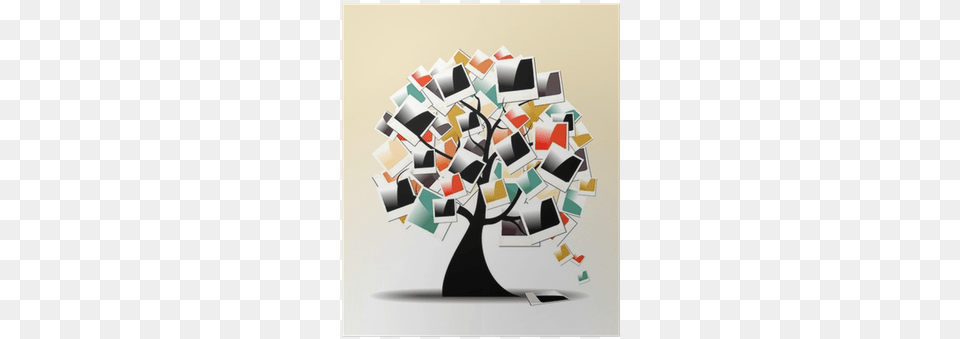 Retro Family Tree With Polaroid Photo Frames Poster Family Tree, Art, Modern Art, Collage, Painting Free Png