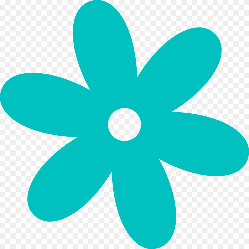 Retro Flower Clipart, Daisy, Plant, Turquoise, Shark Png