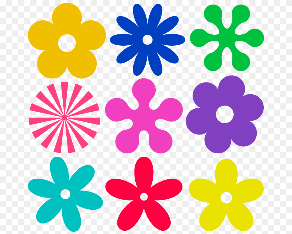 Retro Flowers Clipart, Daisy, Flower, Plant, Pattern Png Image