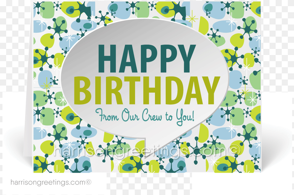 Retro Happy Birthday Cards From Office Greeting Card, Advertisement, Poster, Art, Graphics Png Image