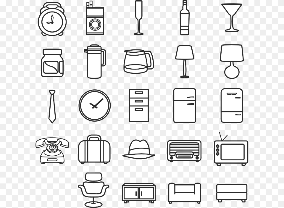 Retro Icon Set Icons For Items, Cutlery Png