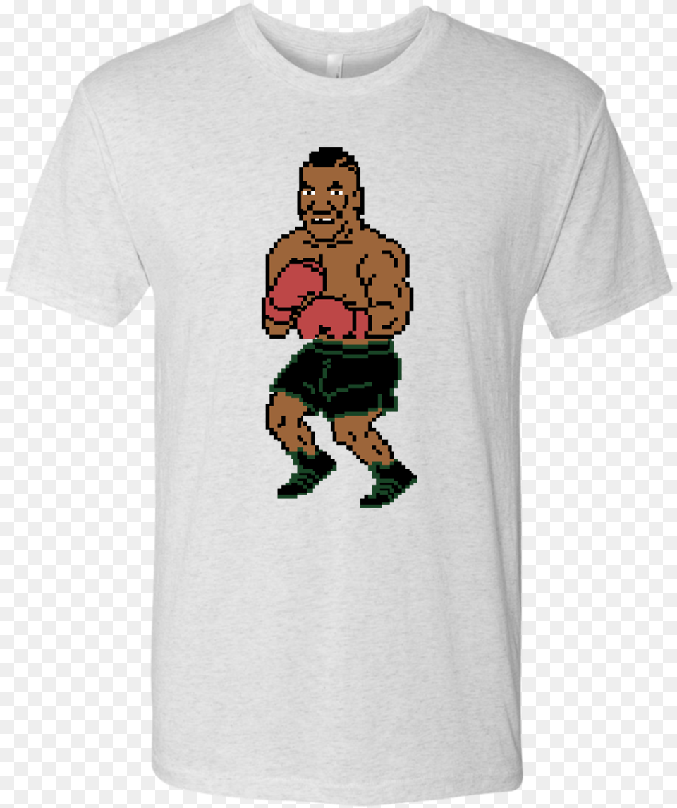 Retro Iron Mike Tyson Punchout 80s Inspired Men S Triblend Mike Tyson Punch Out Clip Art, Clothing, T-shirt, Baby, Person Png Image