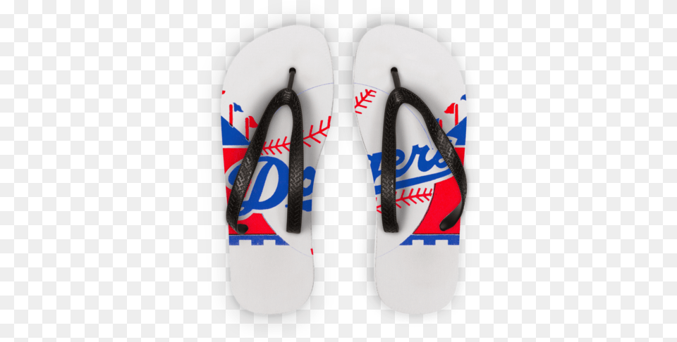 Retro Los Angeles Dodgers Baseball Adult Flip Flip Flops, Clothing, Flip-flop, Footwear Png