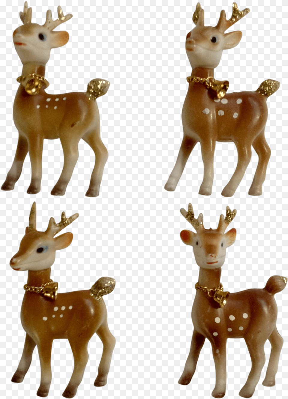 Retro Plastic Reindeer Christmas Decorations Vintage Hong Christmas Deer Decor Transparent Background, Animal, Figurine, Mammal, Wildlife Png Image