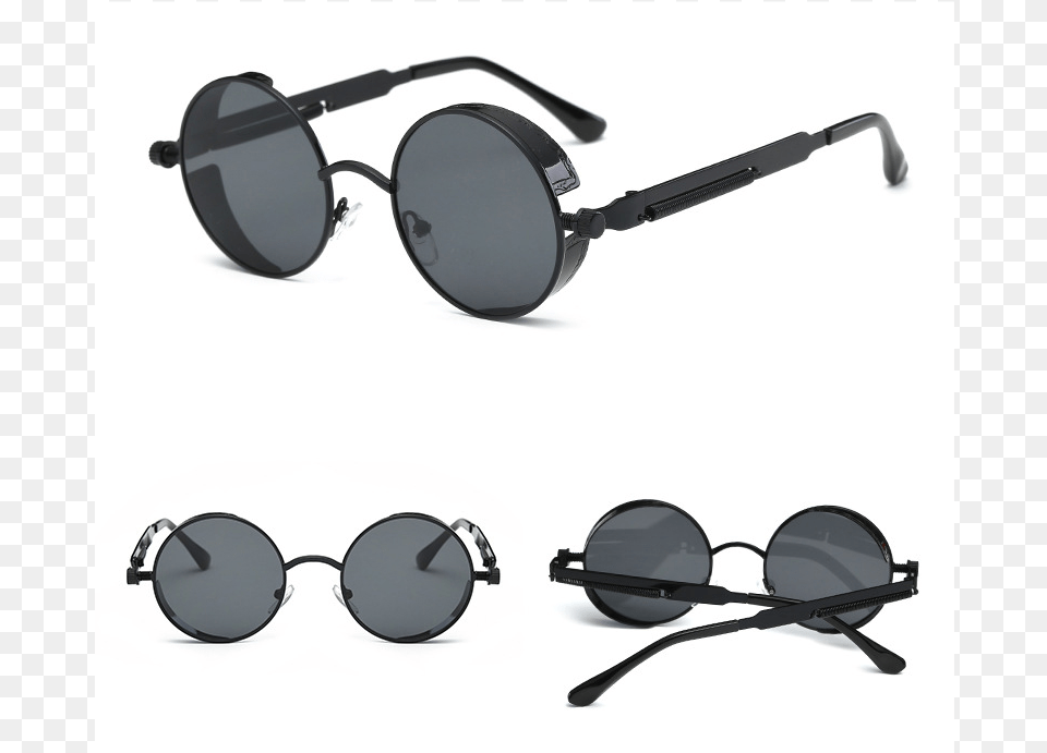 Retro Polarized Steampunk Sunglasses Fashion Round, Accessories, Glasses Free Png
