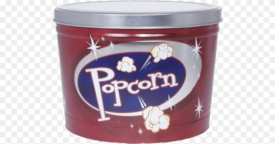 Retro Popcorn Edited 2 Gallon Popcorn Tin, Cream, Dessert, Food, Ice Cream Png