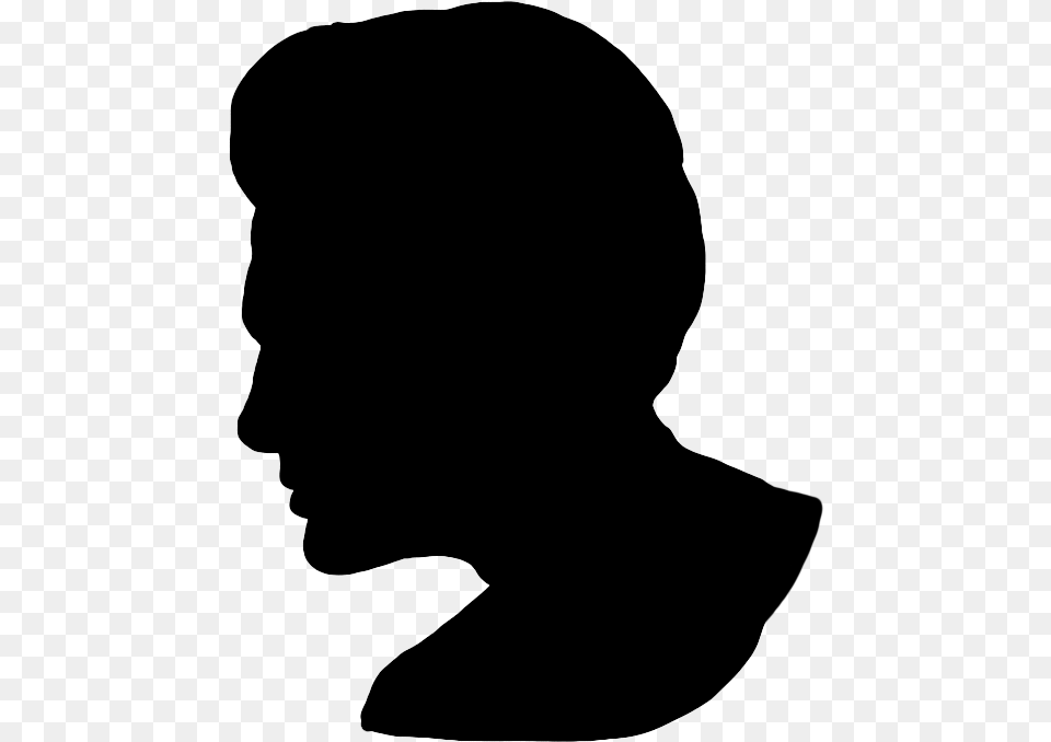 Retro Silhouette Male Head Head Retro, Gray Png