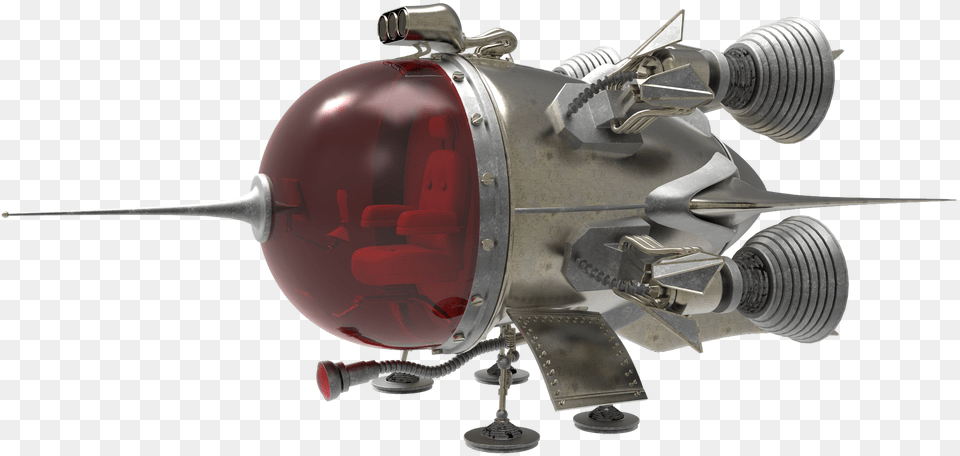 Retro Spaceship In Obj Spaceship 3d Model Transparent Rotor, Machine, Motor, Engine, Aircraft Free Png