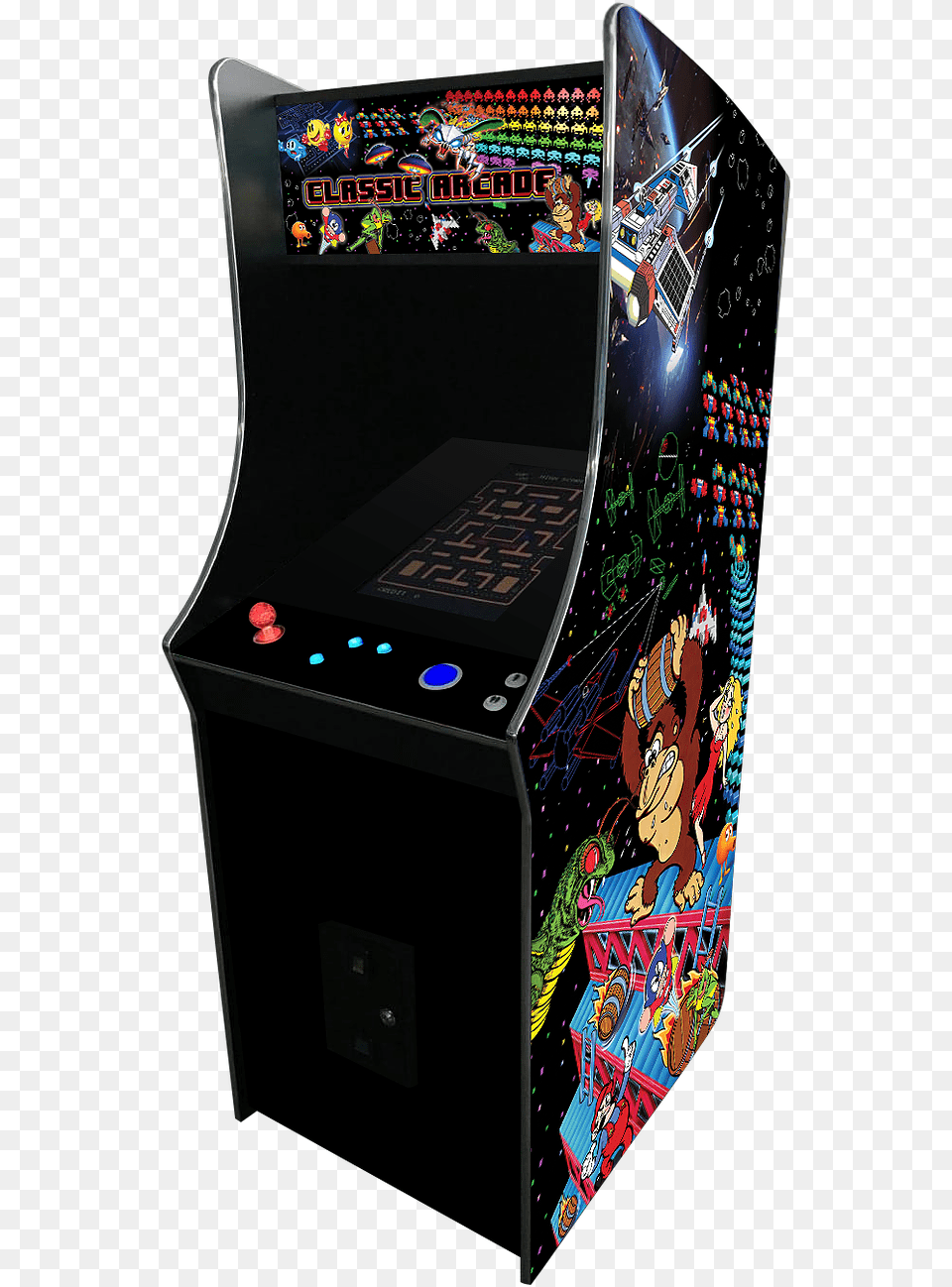 Retro Style Full Size Multicade One Kids Meal Studios Video Game Arcade Cabinet, Arcade Game Machine, Adult, Female, Person Free Png