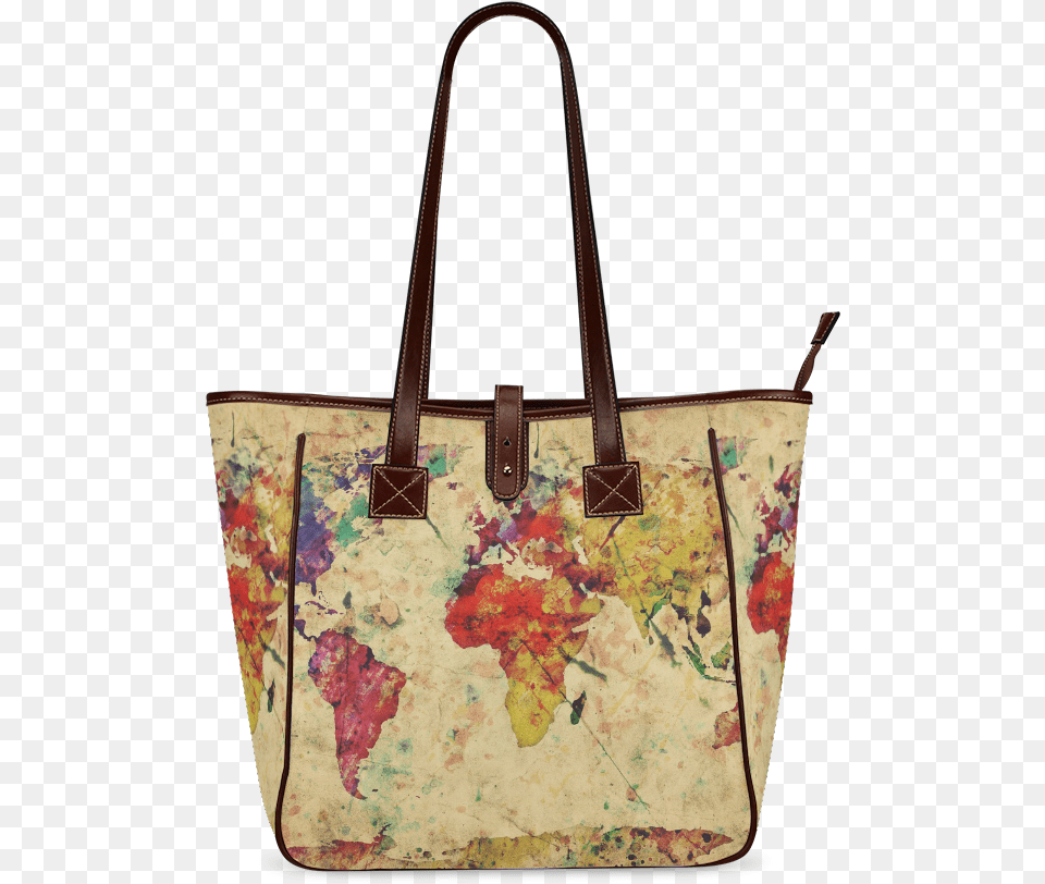 Retro Style Old Map Classic Tote Bag Colorful World Map Abstract, Accessories, Canvas, Handbag, Tote Bag Free Png