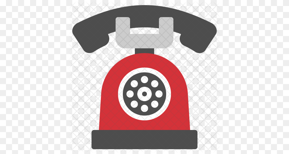 Retro Telephone Icon Of Flat Style Corded Phone, Electronics, Dial Telephone Free Png