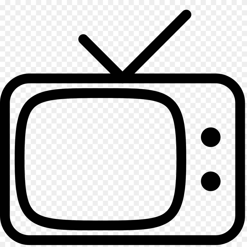 Retro Tv Icon, Gray Png