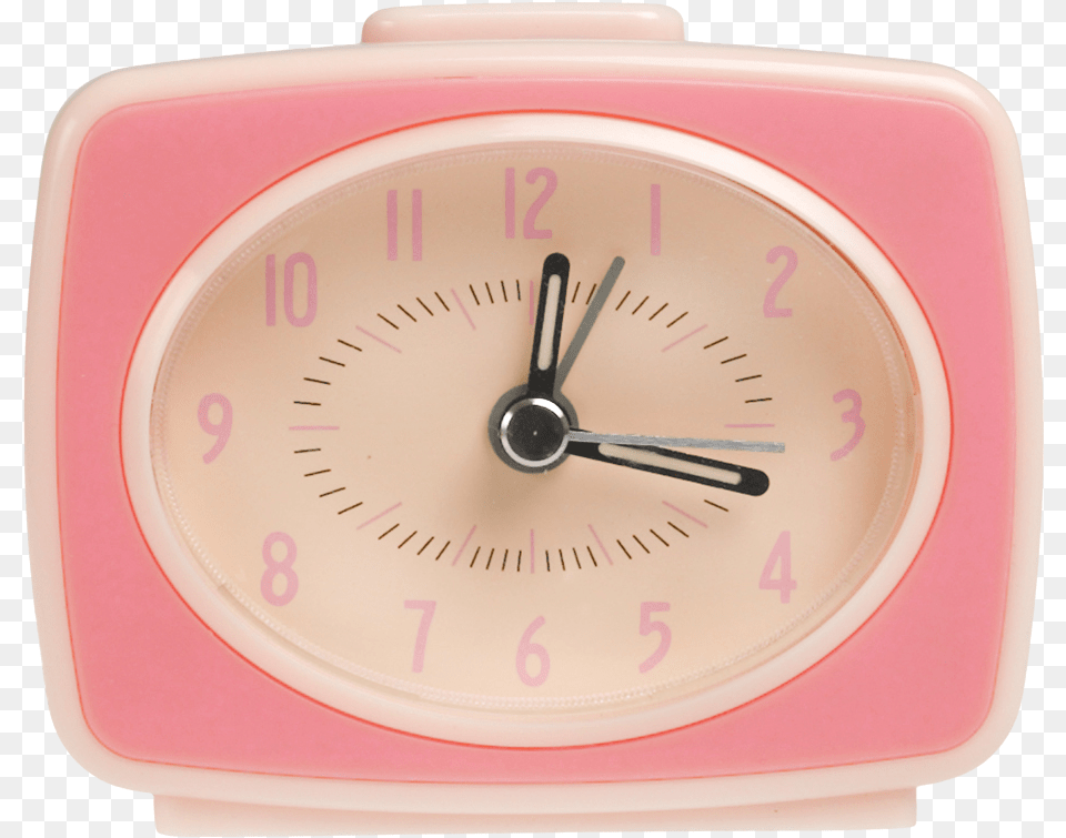 Retro Tv Style Pink Alarm Clock Solid, Alarm Clock, Analog Clock, Plate Free Png Download