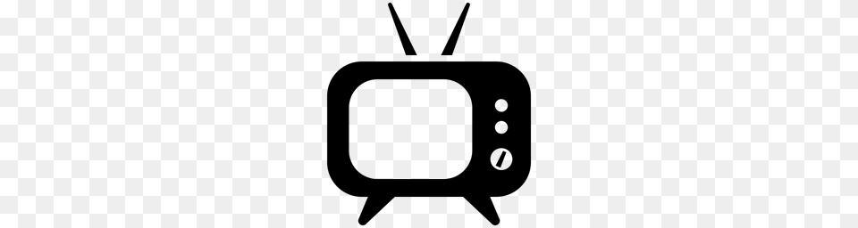 Retro Tv Television Icon, Gray Free Png Download