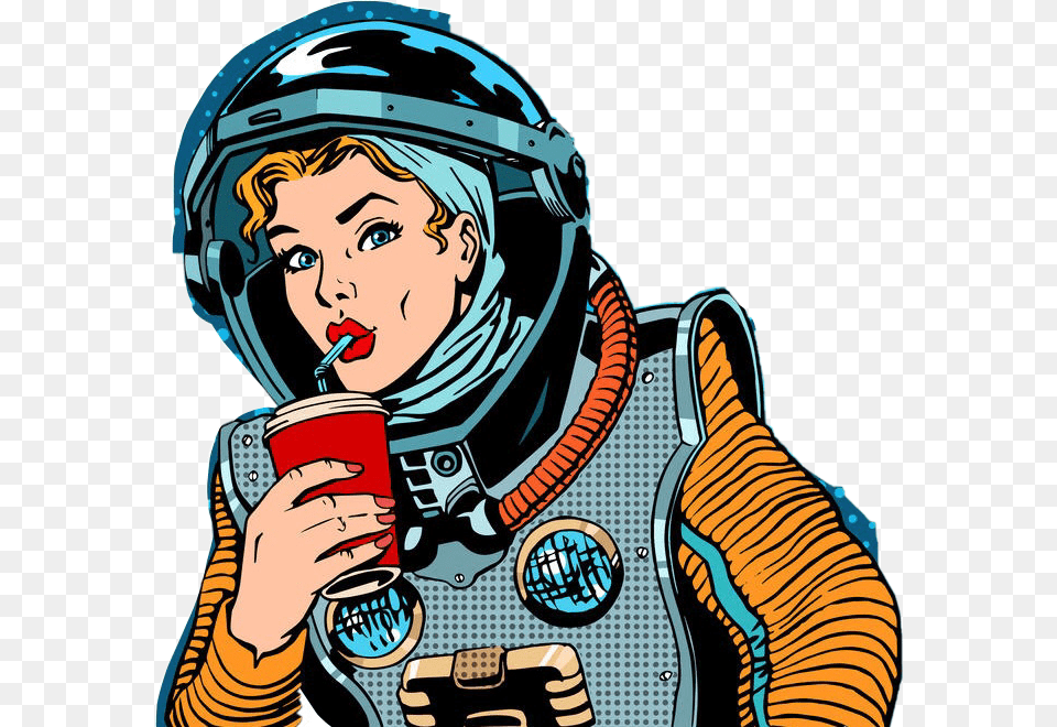 Retro Vintage Astronaut Freetoedit, Book, Comics, Person, Publication Png