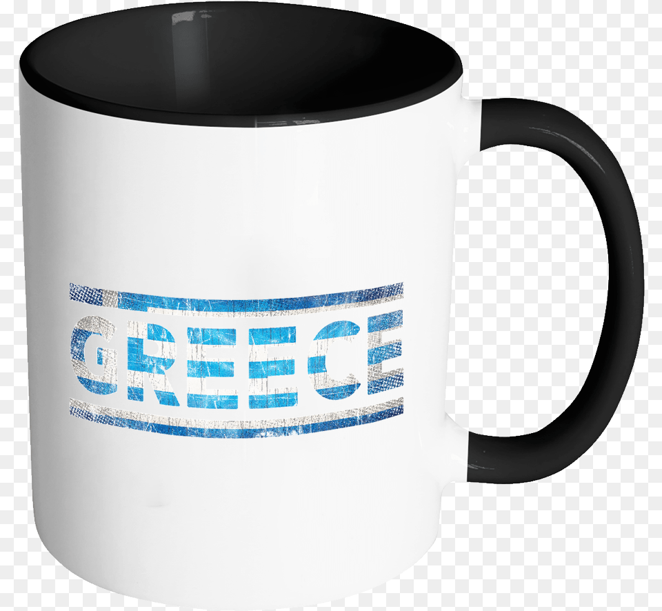 Retro Vintage Flag Greek Greece 11oz Black Amp White Coffee Cup Safety, Beverage, Coffee Cup Free Png