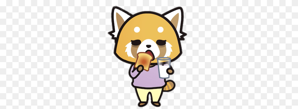 Retsuko Having Toast And Milk For Breakfast, Cream, Dessert, Food, Ice Cream Png Image