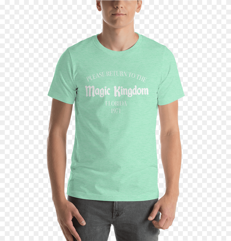 Return To The Magic Kingdom Unisex Short Sleeve T Shirt Shirt, T-shirt, Clothing, Person, Man Free Png