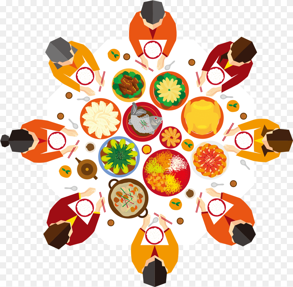Reunion Dinner Vector Image With No Chinese New Year Reunion Dinner, Art, Floral Design, Graphics, Pattern Free Png Download