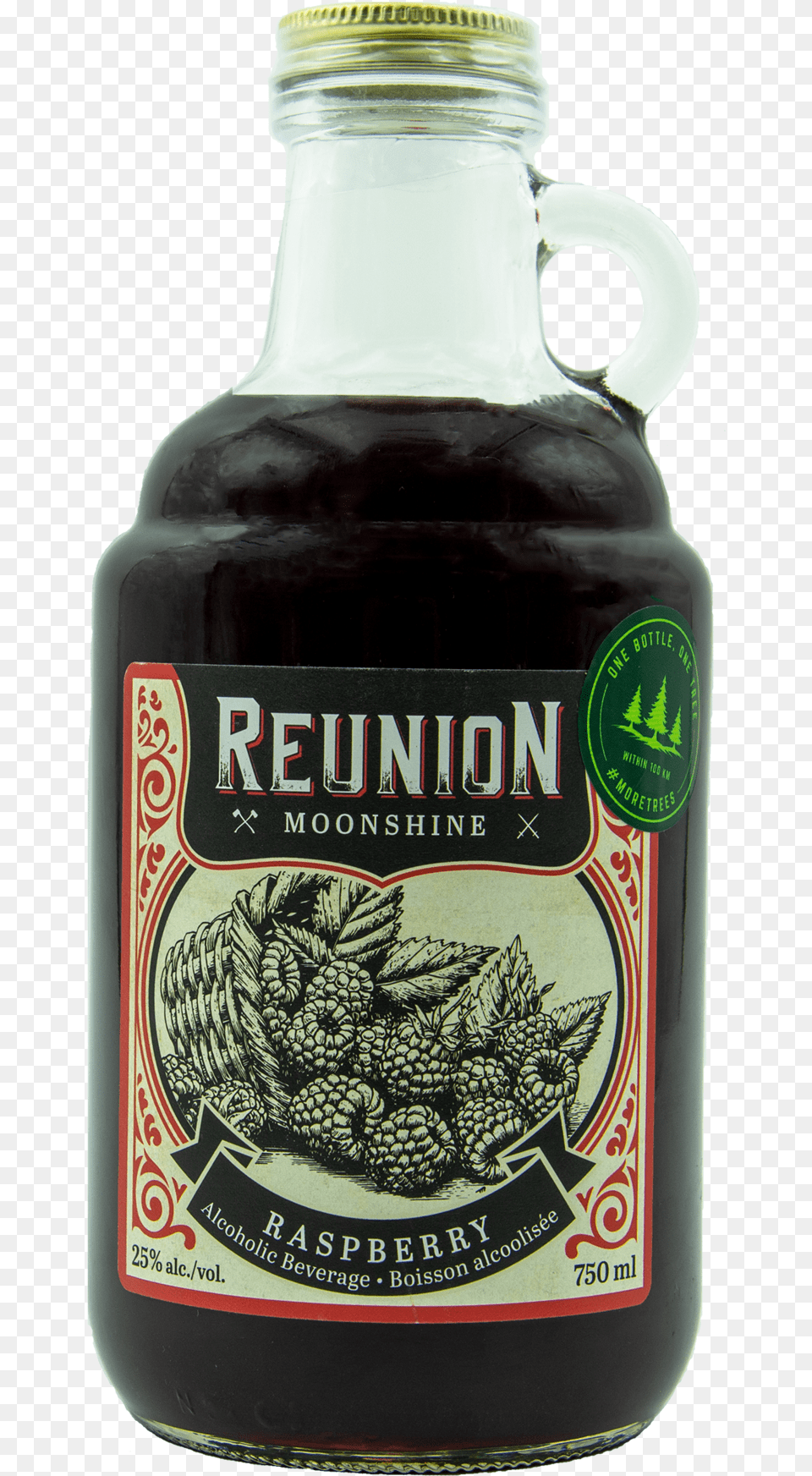 Reunion Raspberry Moonshine, Alcohol, Beer, Beverage, Bottle Png Image