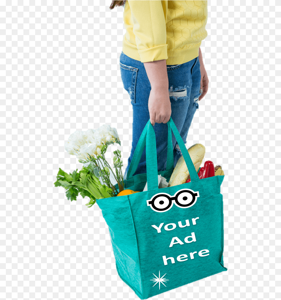 Reusable Shopping Bags Online Bag Advertisements Supermercado Personas, Clothing, Pants, Jeans, Accessories Free Transparent Png