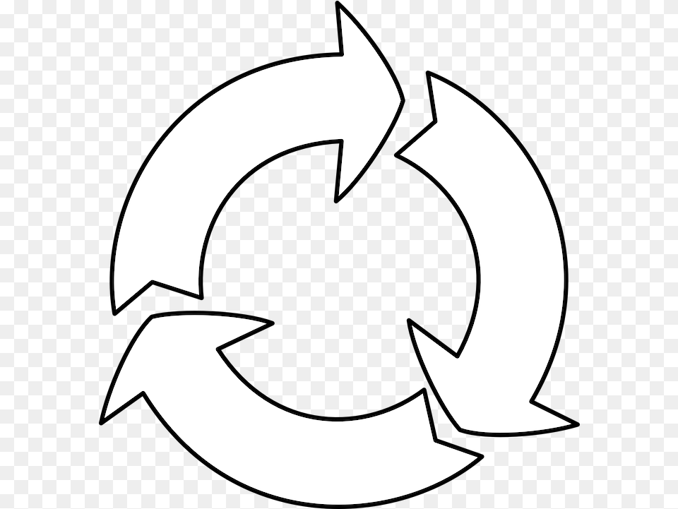 Reuse Recycle Sign Circle Arrows White, Recycling Symbol, Symbol, Stencil Png Image