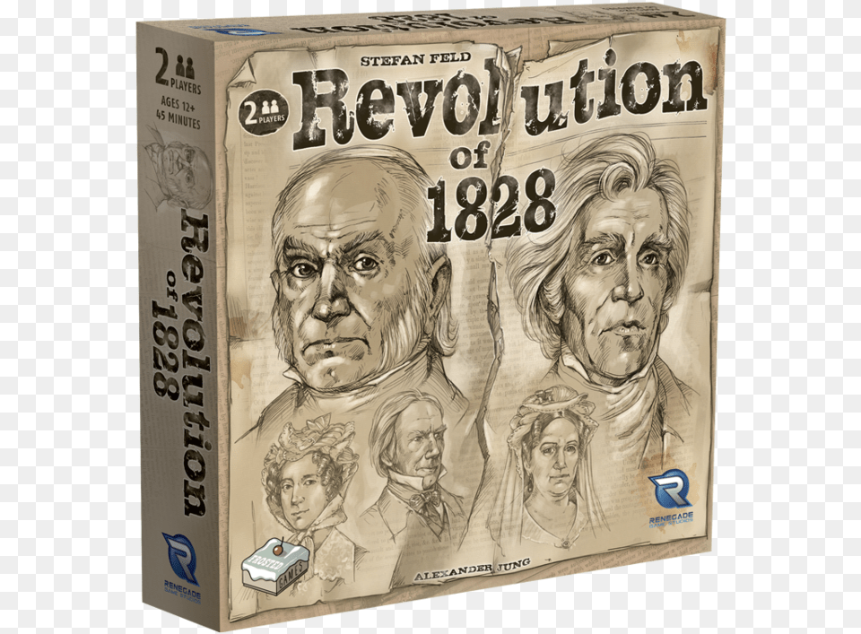 Rev 1828 3d Box Rgb 800px Revolution Of 1828 Board Game, Adult, Wedding, Person, Man Png