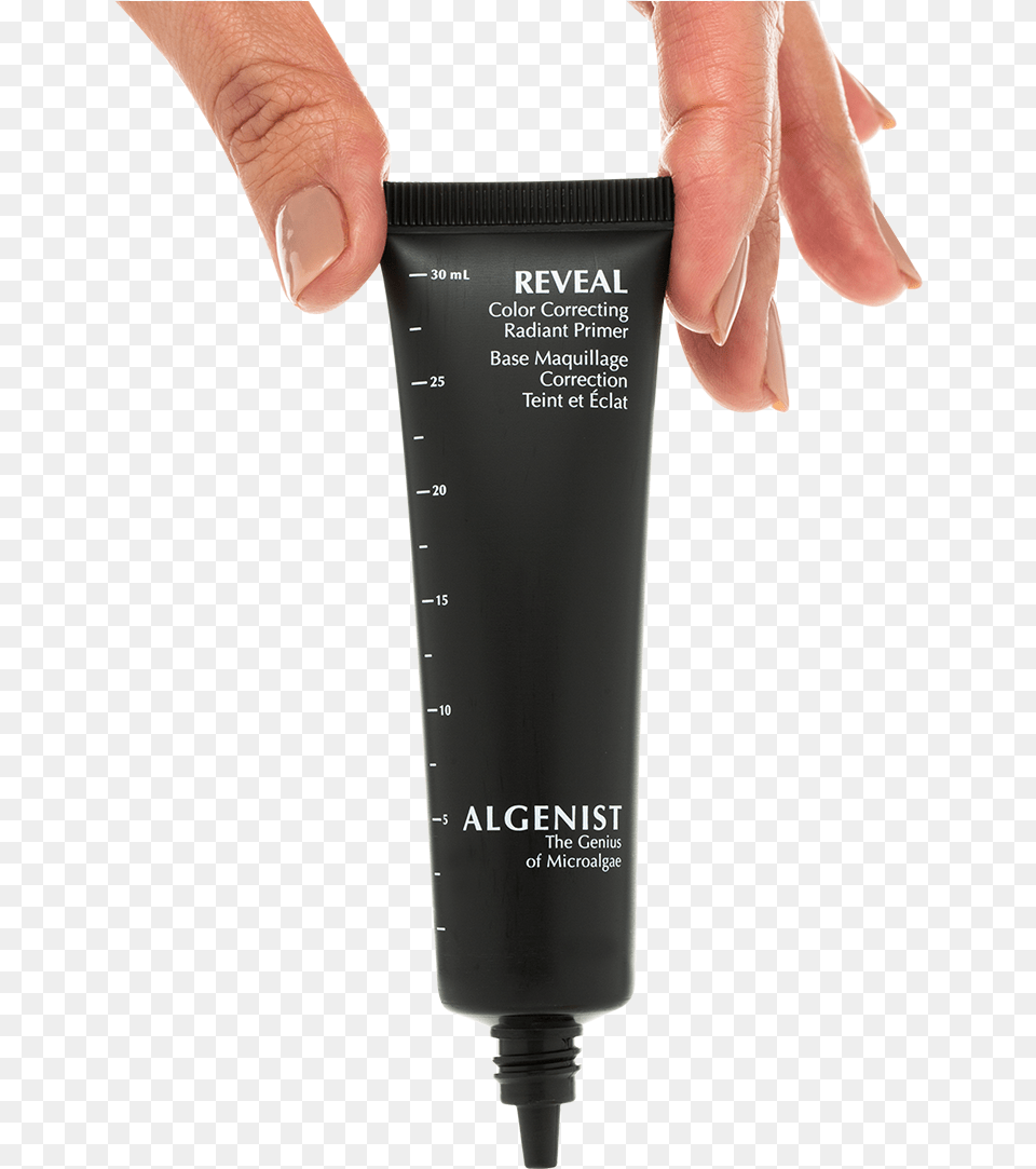 Reveal Color Correcting Radiant Primer Uncappedclass Cosmetics, Bottle, Body Part, Finger, Hand Png