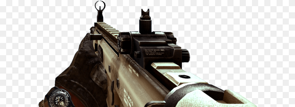 Reveal Maps Weapons From Mw2 And Mw3 Scar Iron Sights, Firearm, Gun, Handgun, Rifle Free Transparent Png