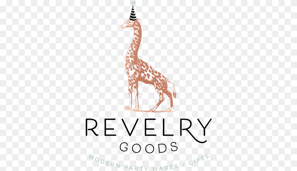 Revelry Goods Logo Modern Party Supplies Houston Giraffe, Animal, Mammal, Adult, Female Png Image