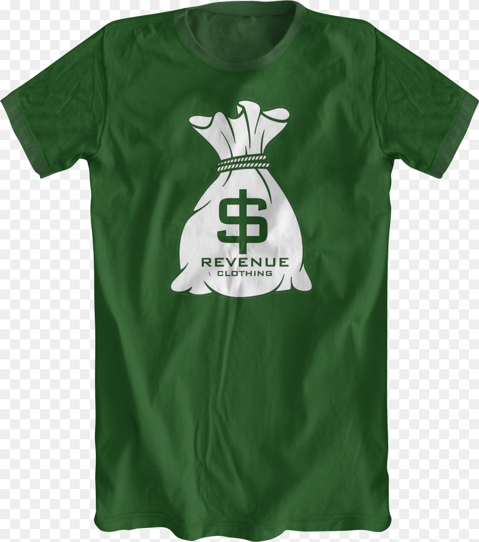 Revenue Money Bag Green Tee Best Dad Best Son, Clothing, Shirt, T-shirt Png