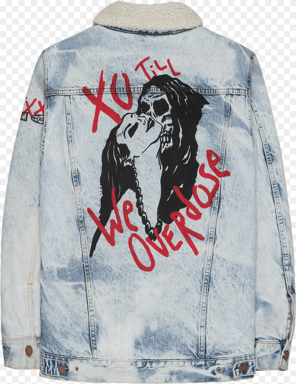 Reverie Denim Sherpa Jacket Download Weeknd Merch, Clothing, Coat, Pants, Person Png Image