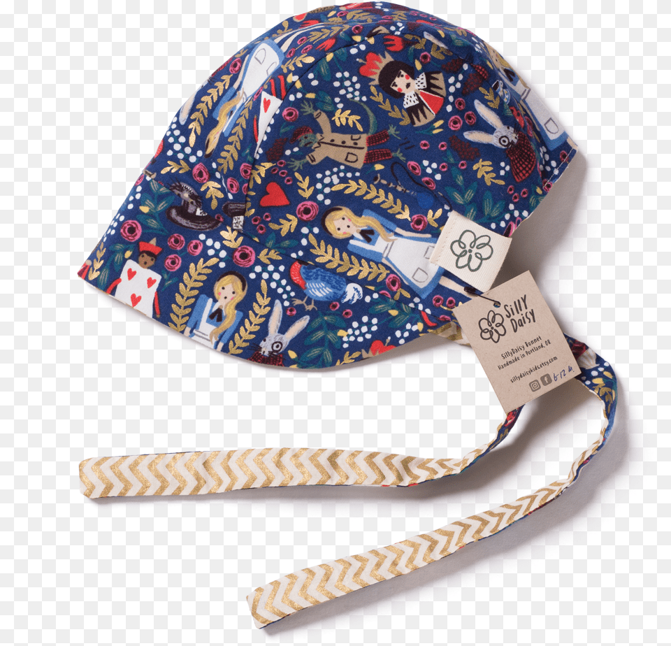 Reversible Baby Bonnet Reversible Baby Bonnet Alice In Wonderland Bag Set Small Zipper Pouch, Cap, Clothing, Hardhat, Hat Free Png Download