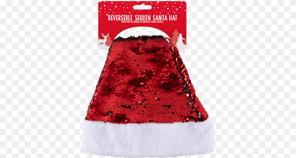 Reversible Christmas Sequin Santa Hats Beanie, Cushion, Home Decor, Adult, Bride Png Image