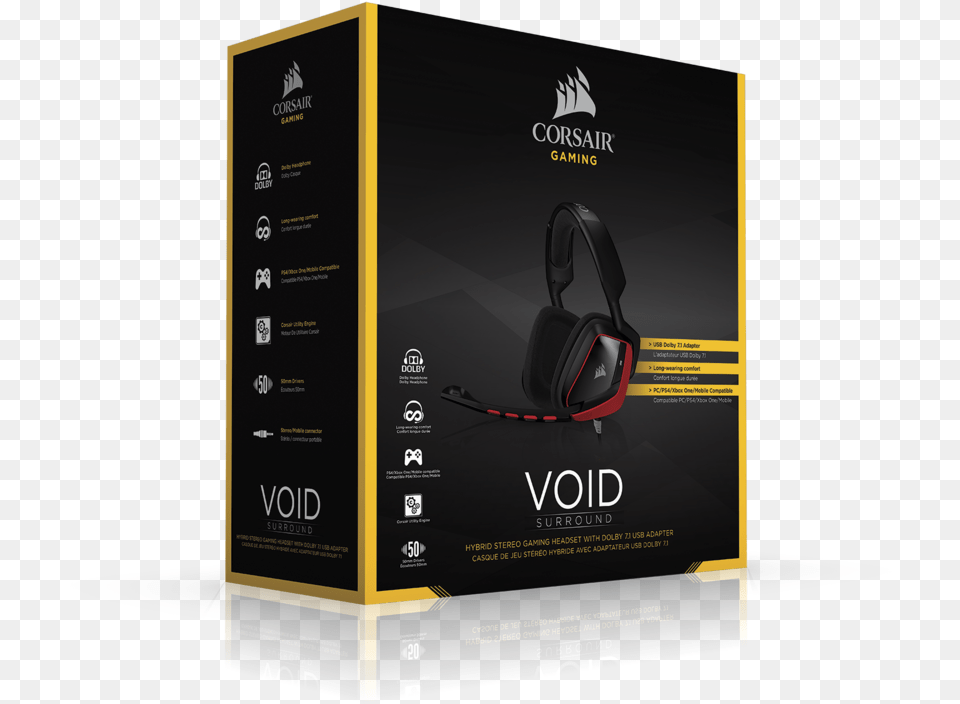 Review U2014 The Corsair Void Surround Headset Truly Envelops Gaming Logo, Electronics, Headphones, Hardware, Computer Hardware Free Png Download