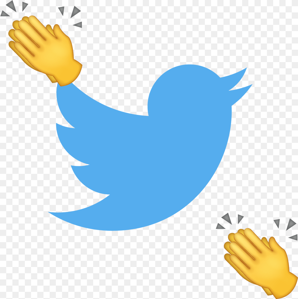 Reviewing Tweets One Clap A Time Clipart Download La Palomita De Twitter, Glove, Clothing, Person, Hand Png Image