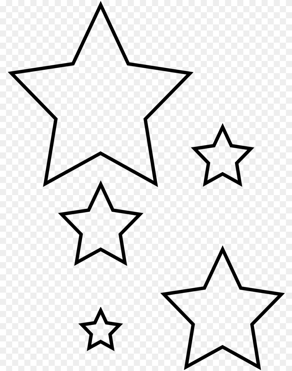 Revisited Star Cut Out Printable Template Red White Black Cut Out Stars, Gray Free Transparent Png