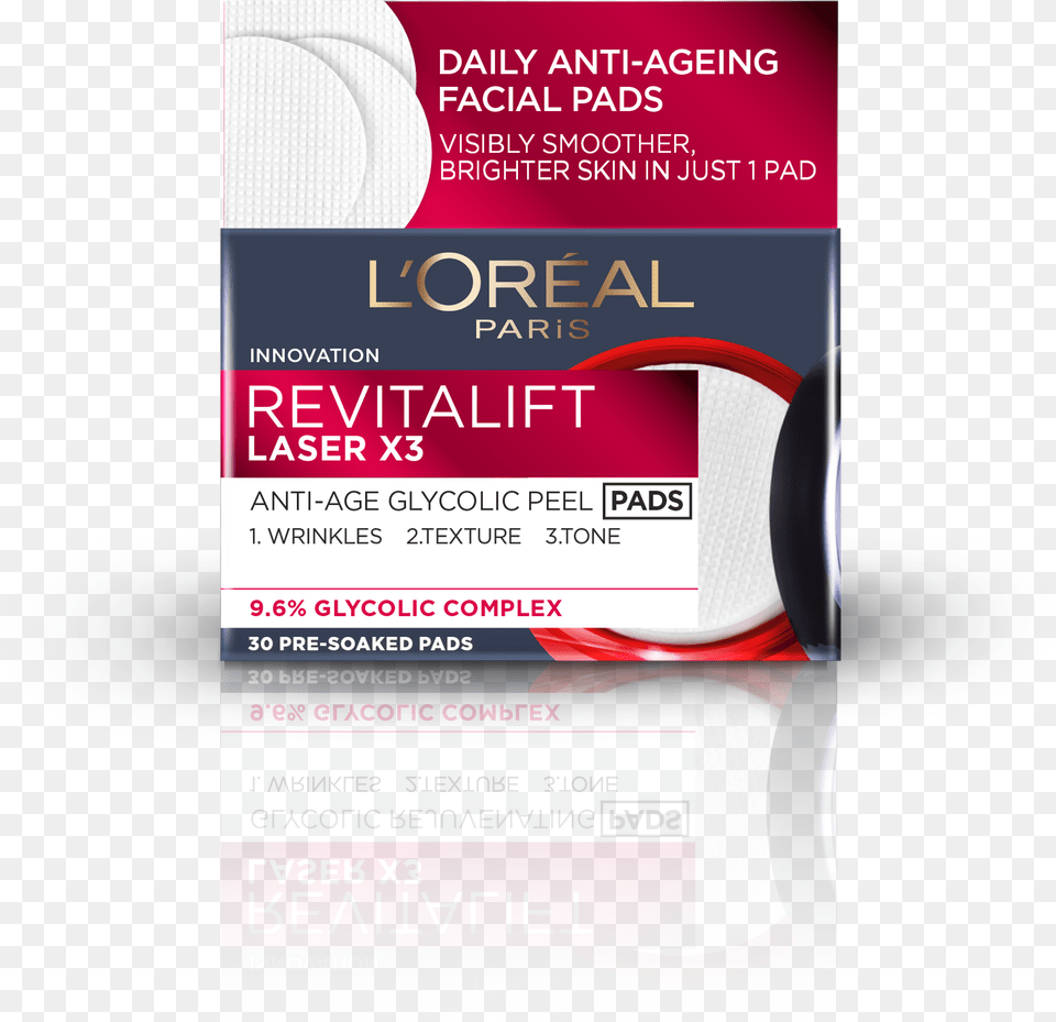 Revitalift Anti Age Glycolic Peel Pads Loreal Color Appeal Trio Pro, Advertisement, Poster, Paper, Text Free Transparent Png