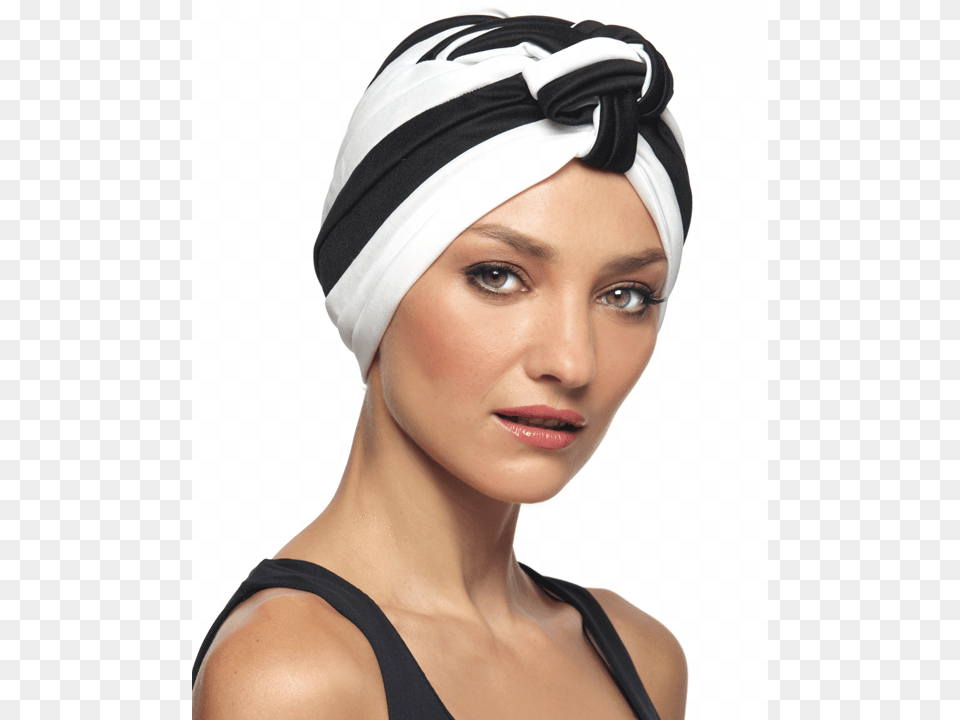 Revlon Striped Poly Turban Turban, Woman, Adult, Person, Female Png