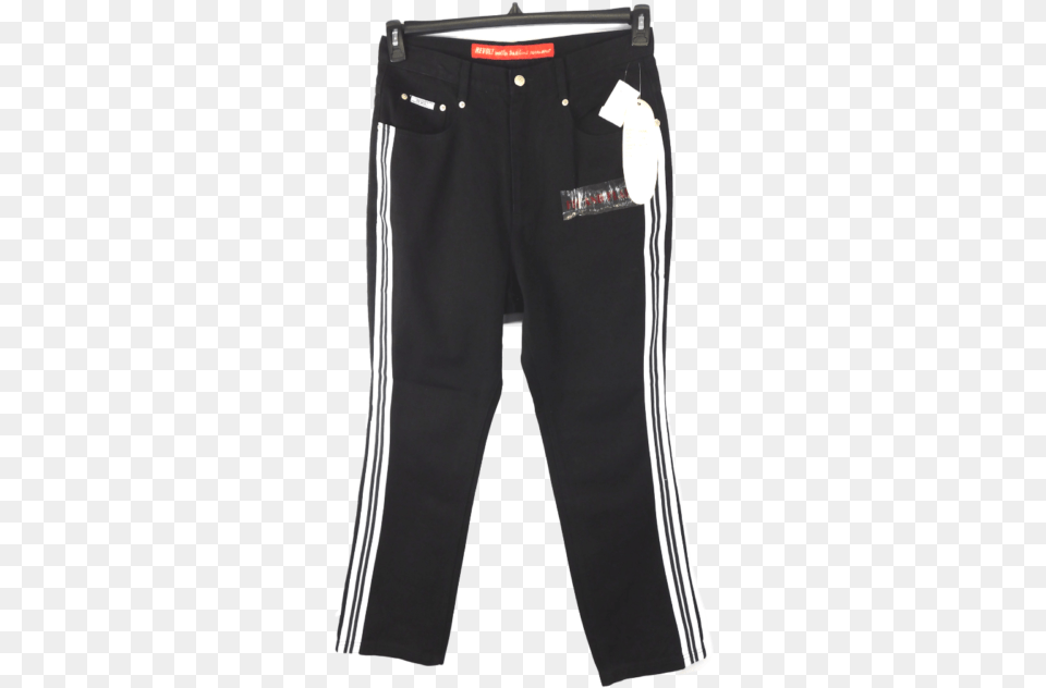 Revolt Black White Racing Striped Wide Leg Vintage Pocket, Clothing, Pants, Shorts, Jeans Free Png